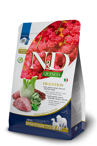 Alimento secco Farmina N&D Quinoa Digestion Agnello 7 kg per cani adulti taglia media e grande Alimento secco Farmina N&D Quinoa Digestion Agnello 7 kg per cani adulti taglia media e grande